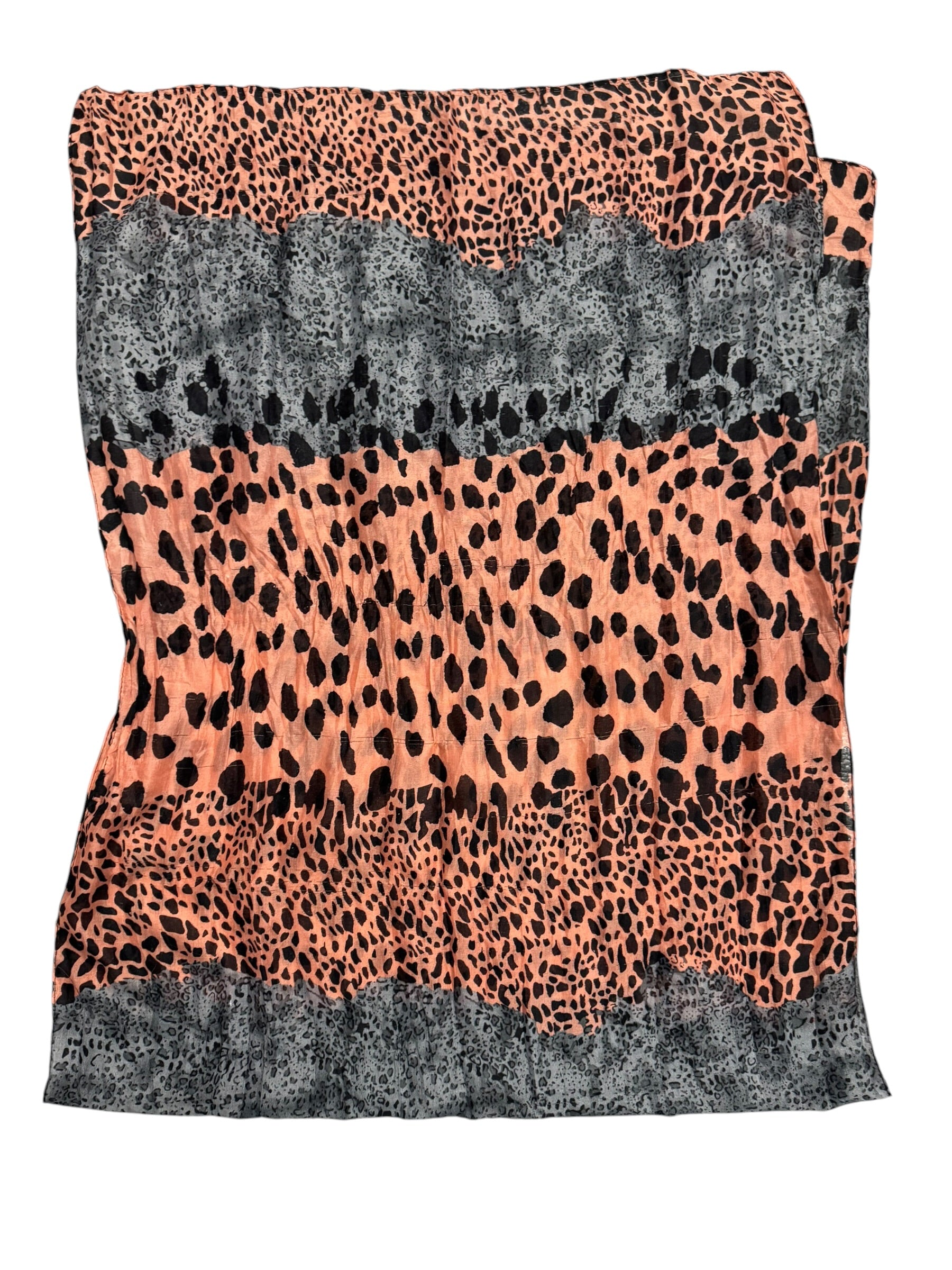 Peach and Blue Cheetah scarf