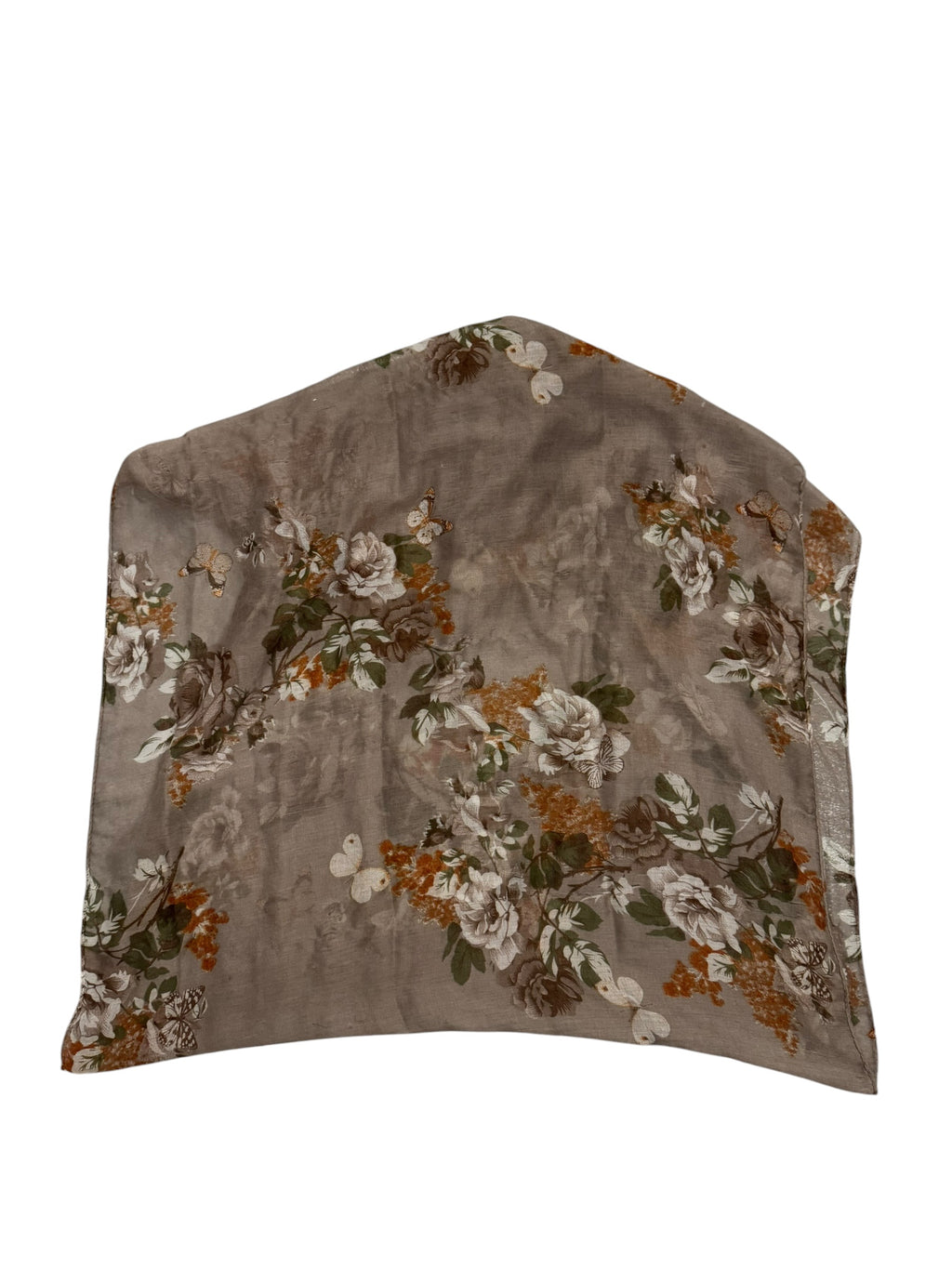 Brown and Orange Flower scarf