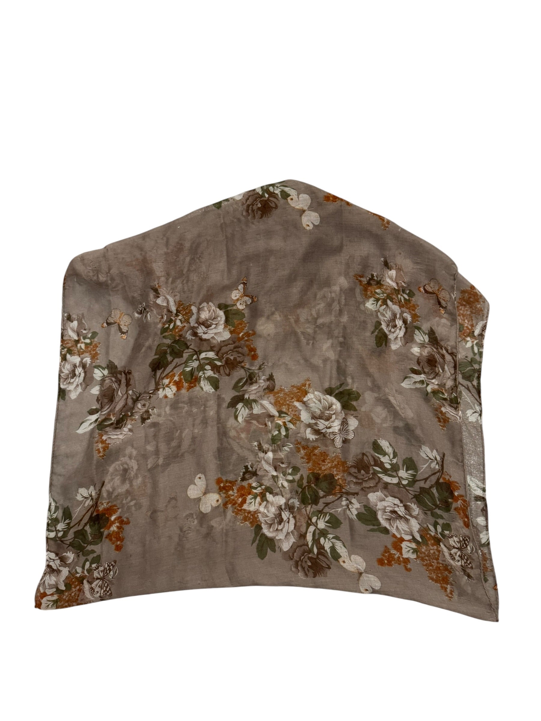 Brown and Orange Flower scarf