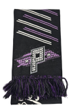 Purple reversible B&W scarf