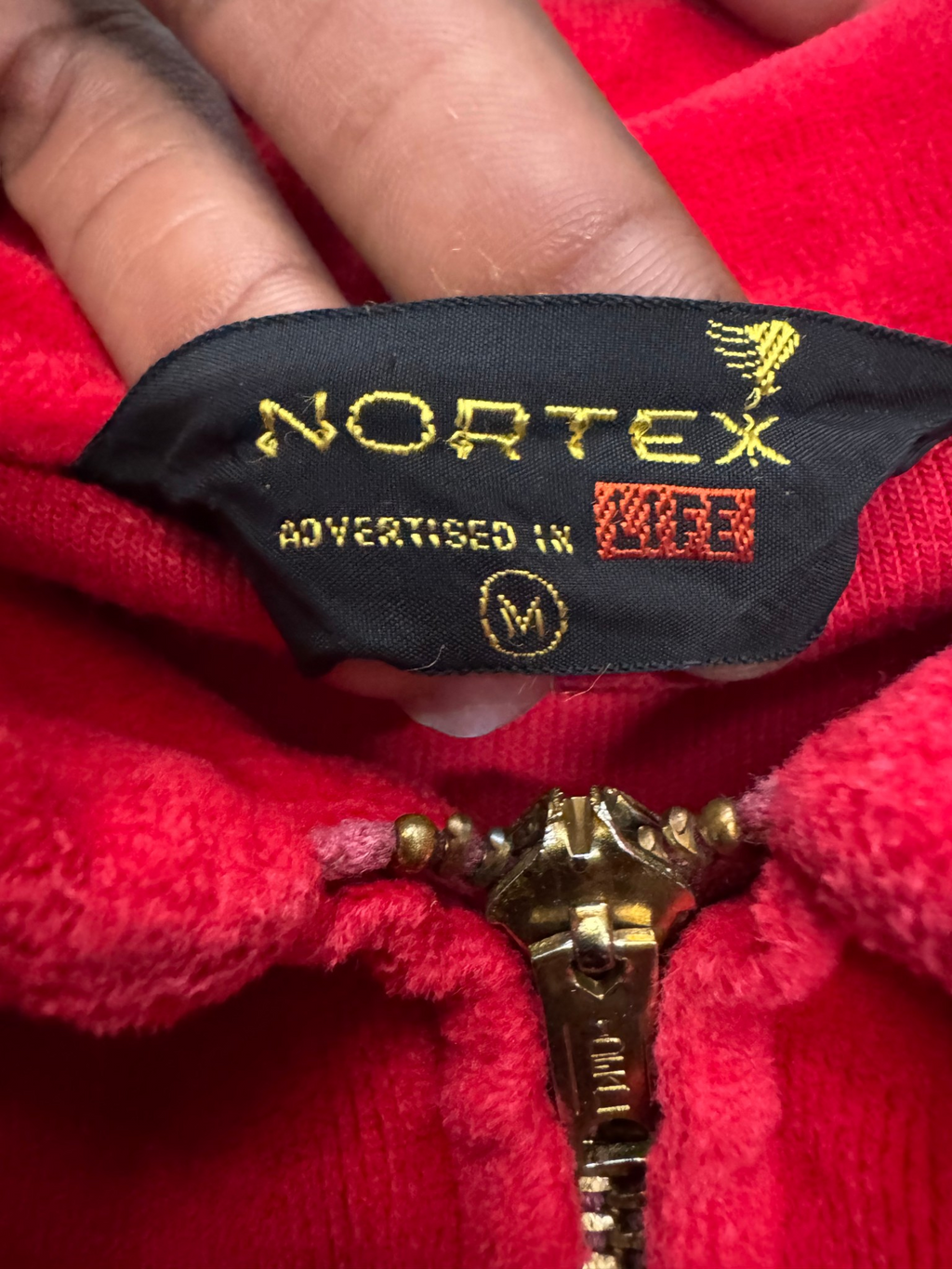 Red Nortex Suede Bomber Jacket