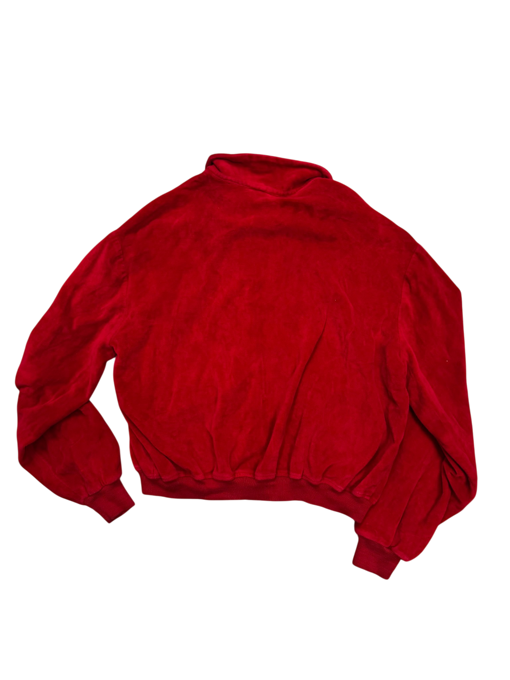 Red Nortex Suede Bomber Jacket
