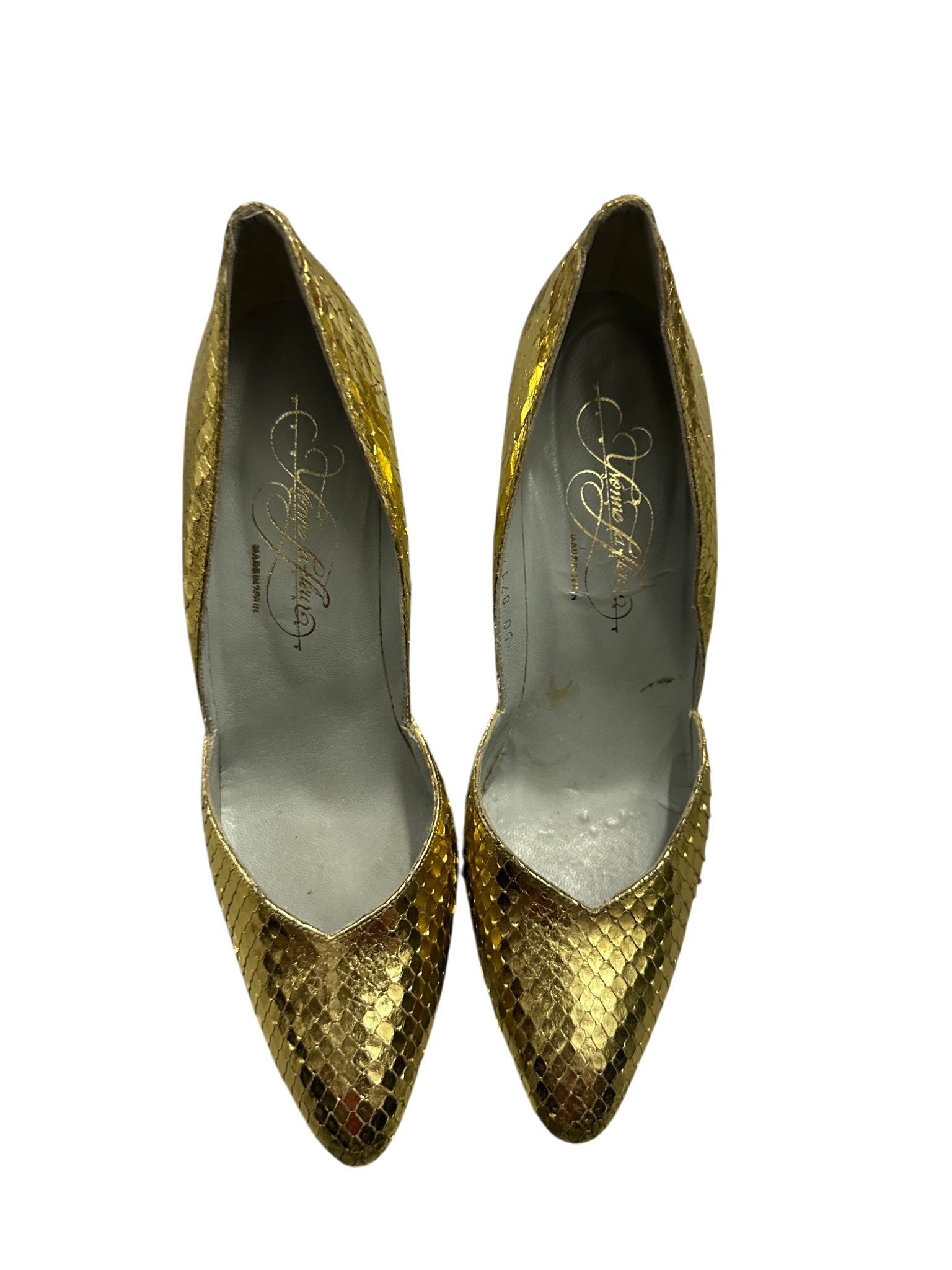 Gold Fish Scale Heels