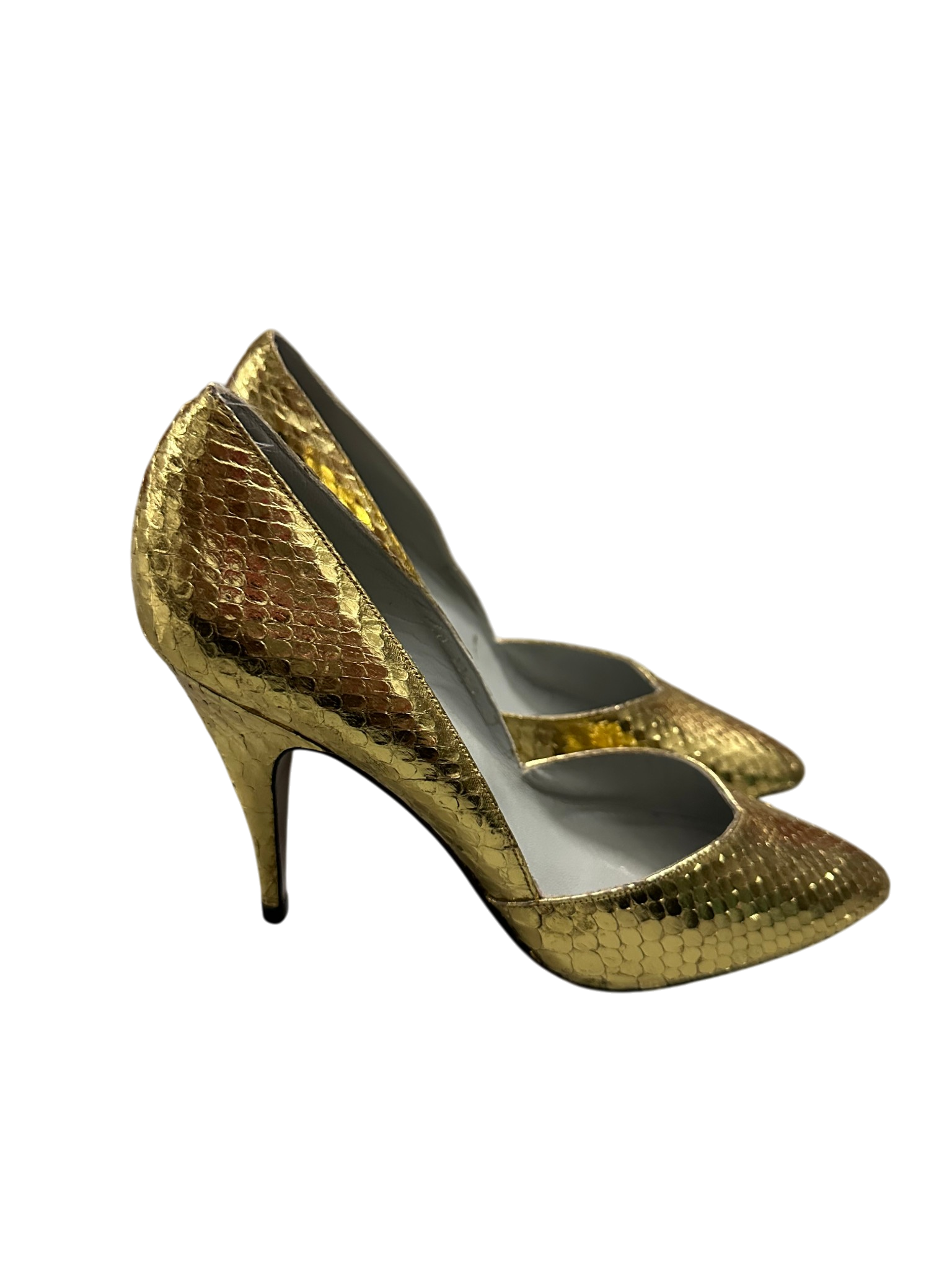 Gold Fish Scale Heels