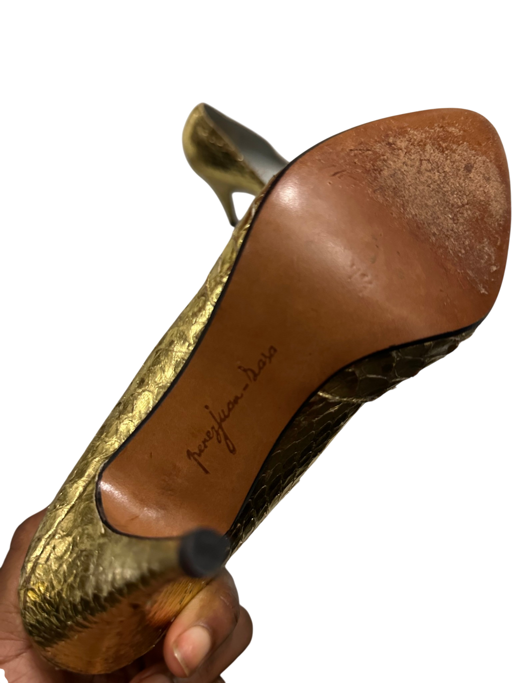 Gold Fish Scale Heels