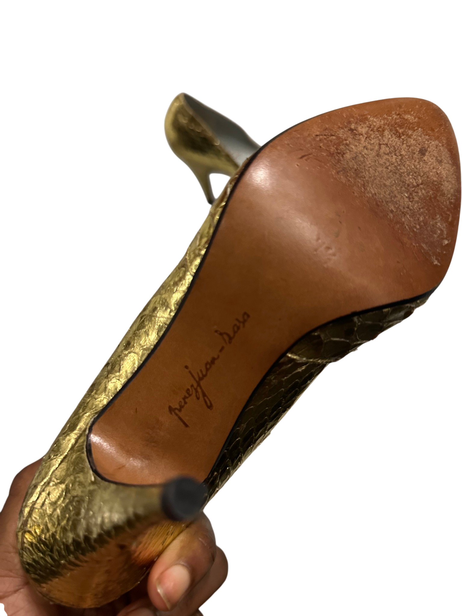 Gold Fish Scale Heels