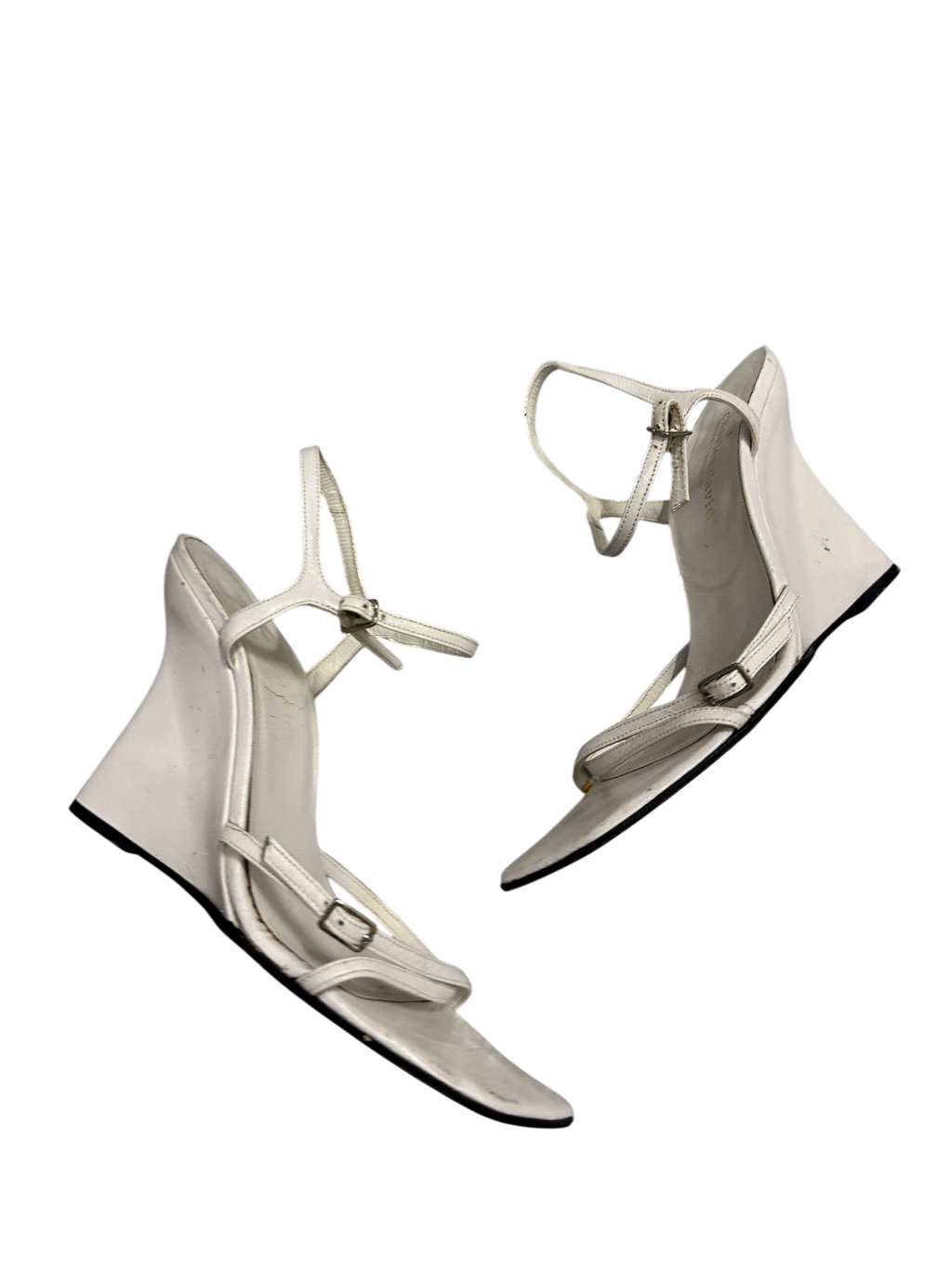 Charles David White Wedge Heels