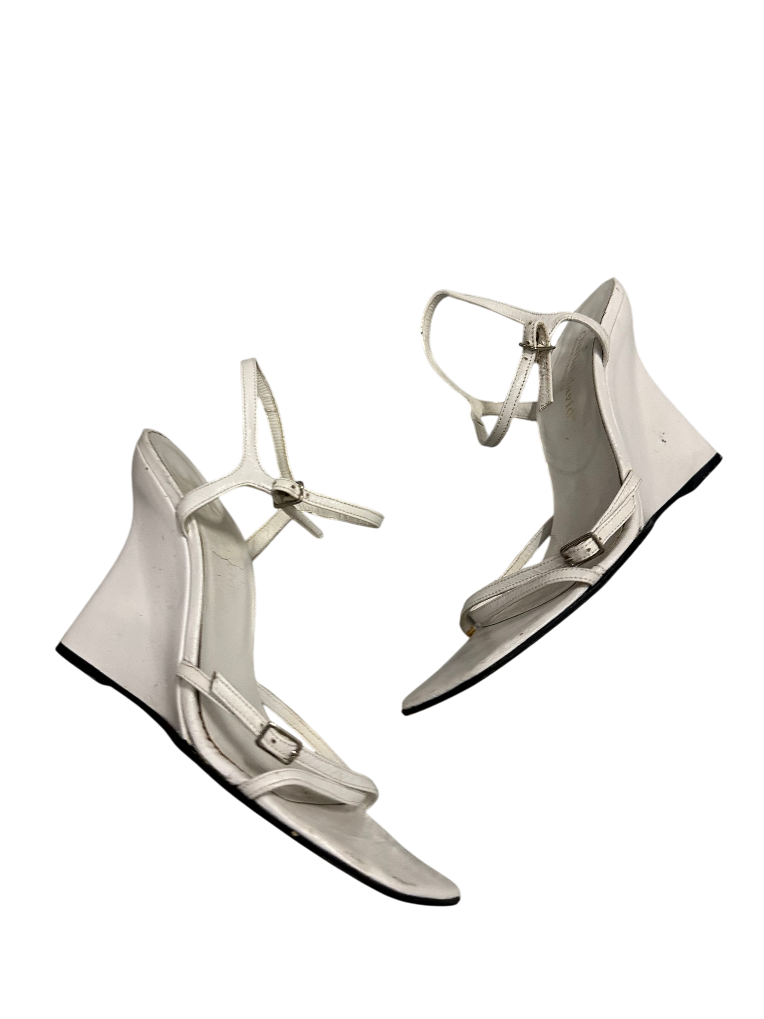 Charles David White Wedge Heels