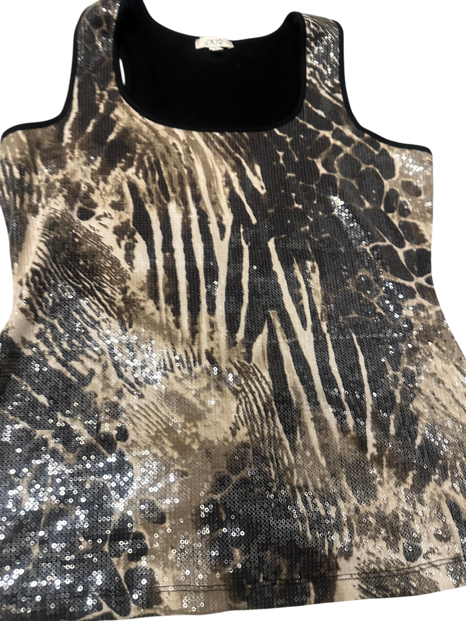 Multiprint Animal Sequin Tank