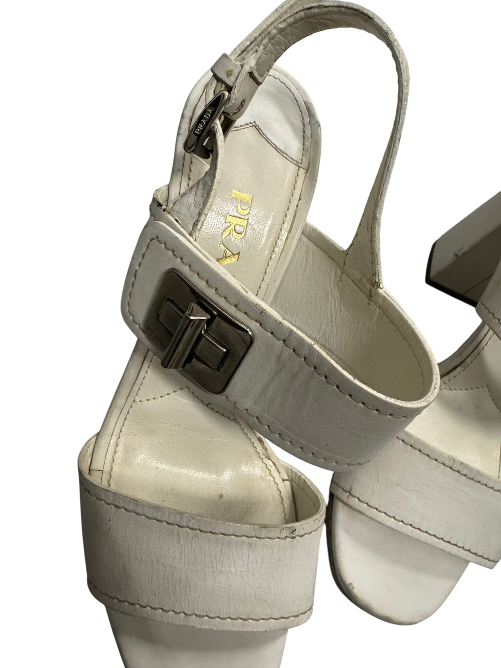 Prada Leather Slingback Sandals