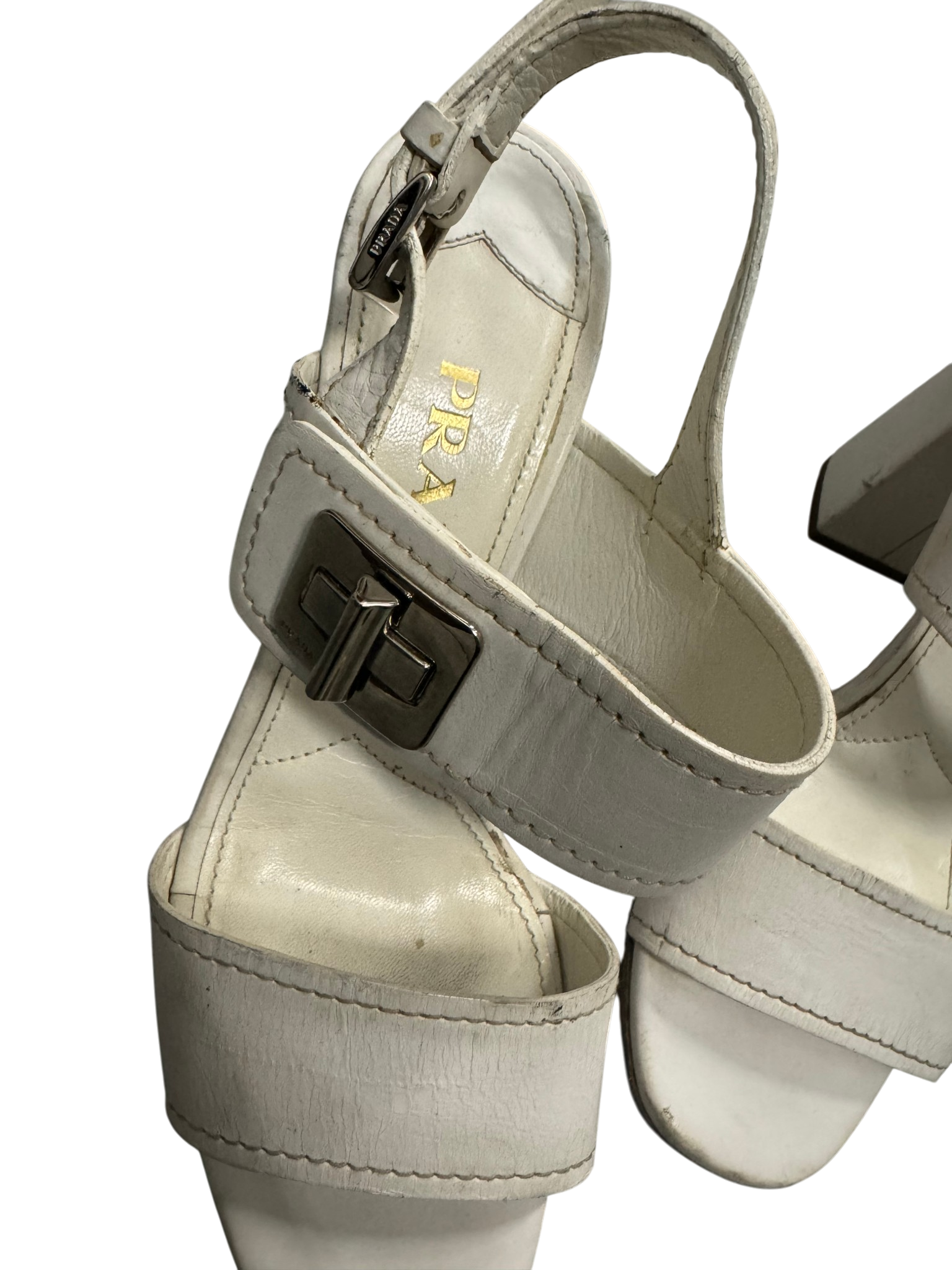 Prada Leather Slingback Sandals