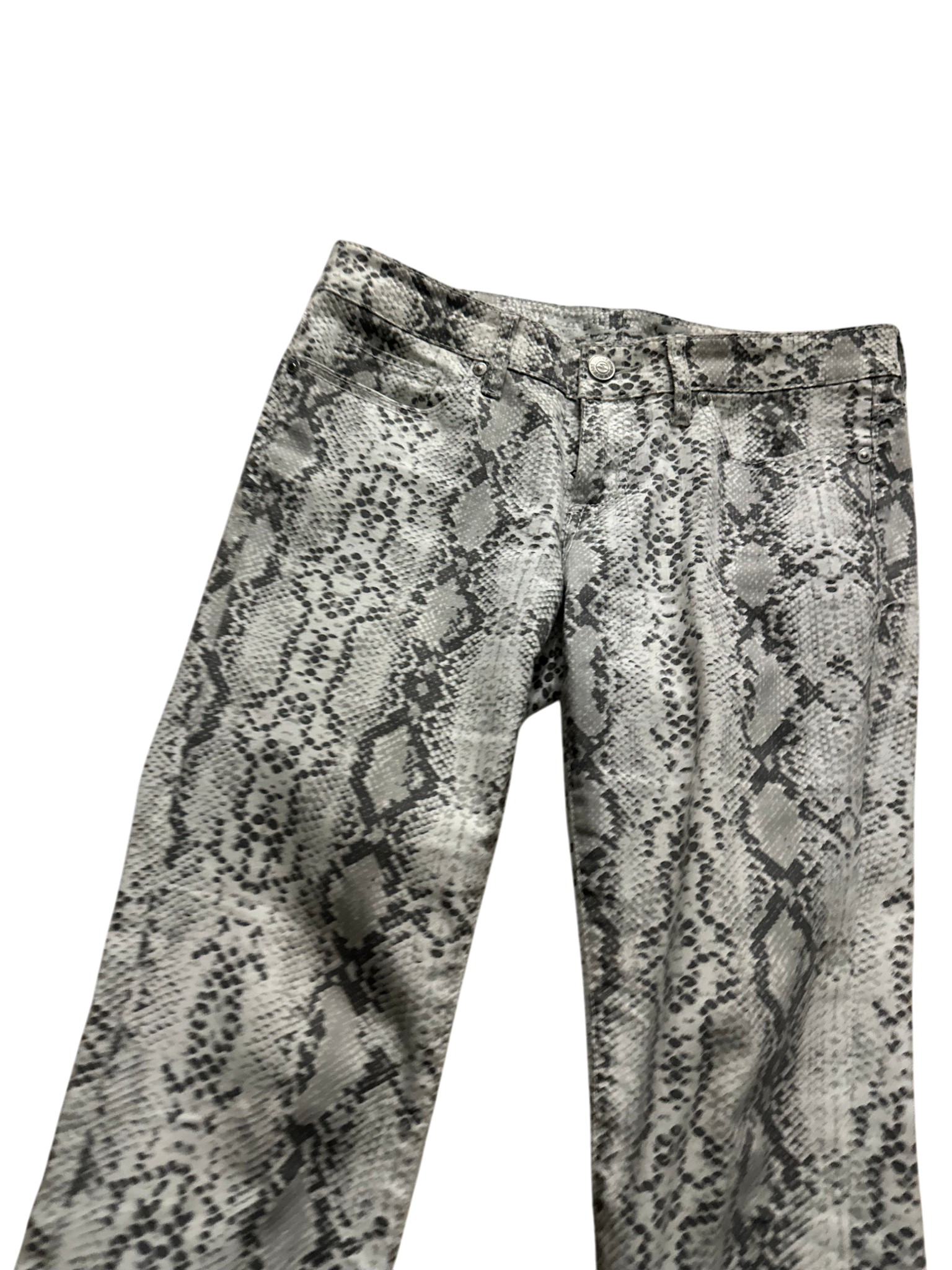White Snakeskin Denim