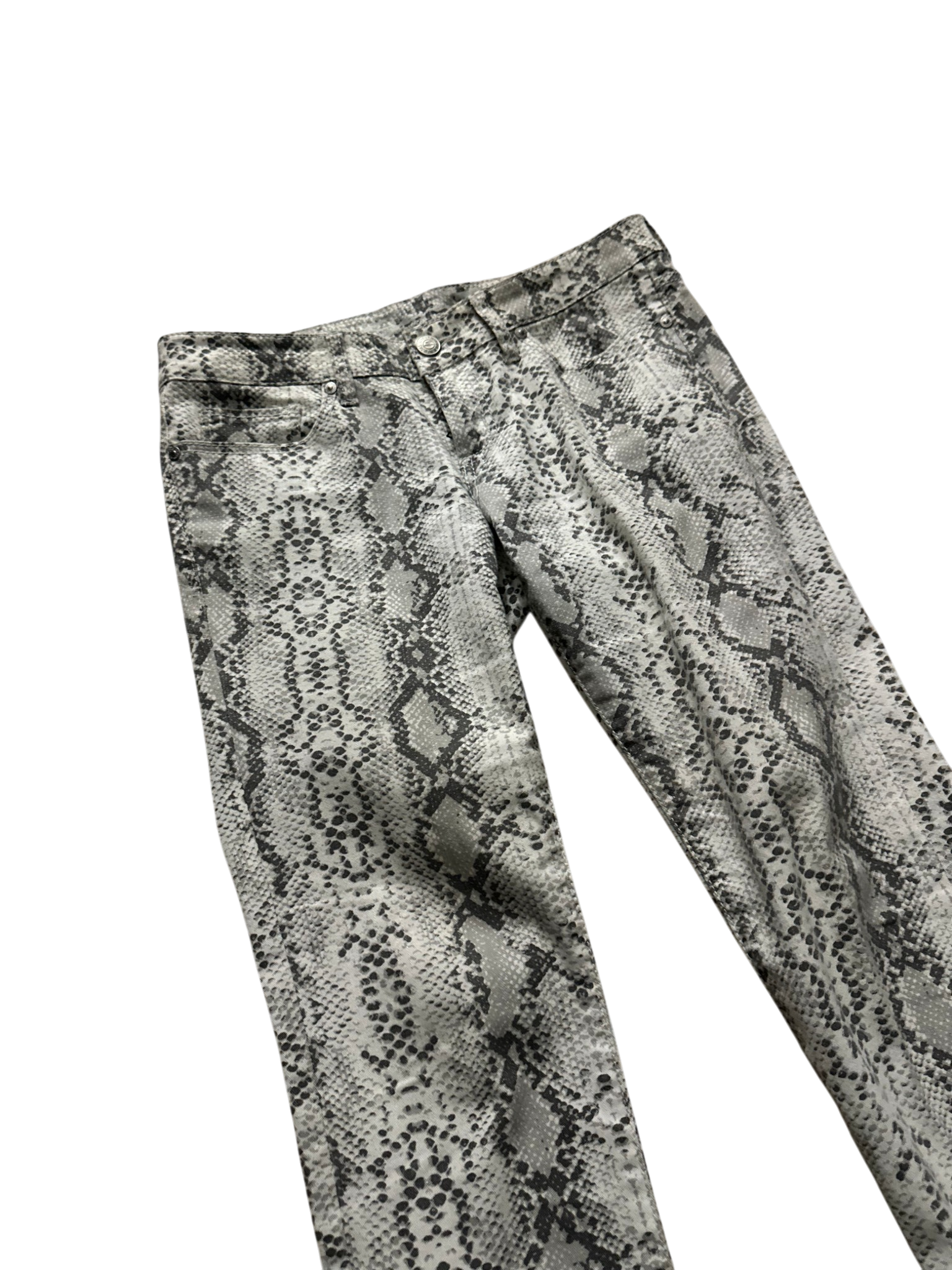 White Snakeskin Denim