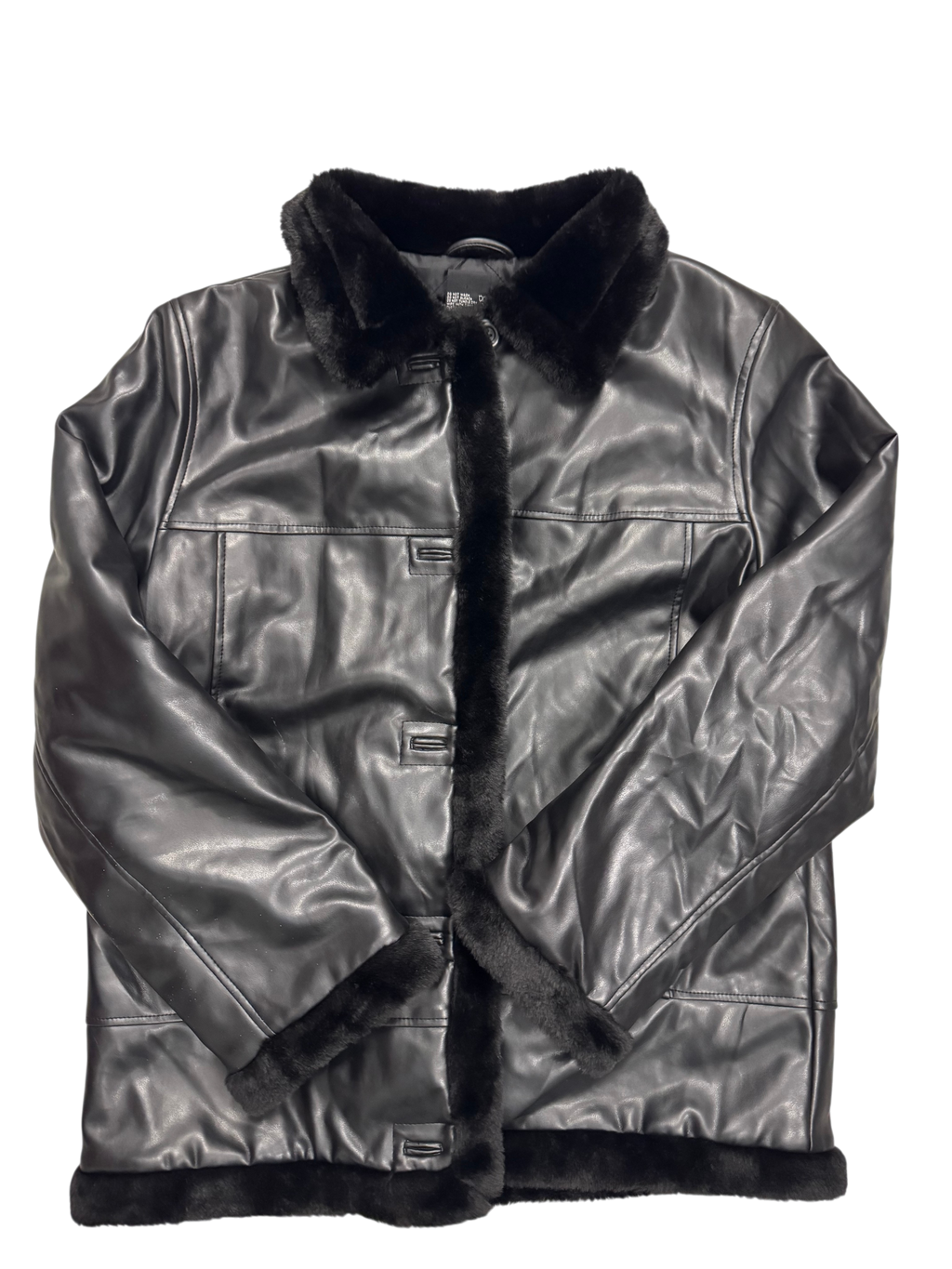 Black coat fur collar