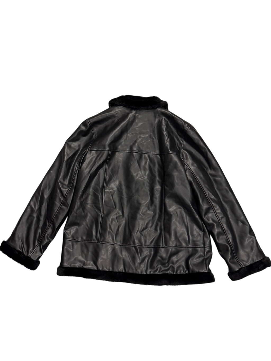 Black coat fur collar