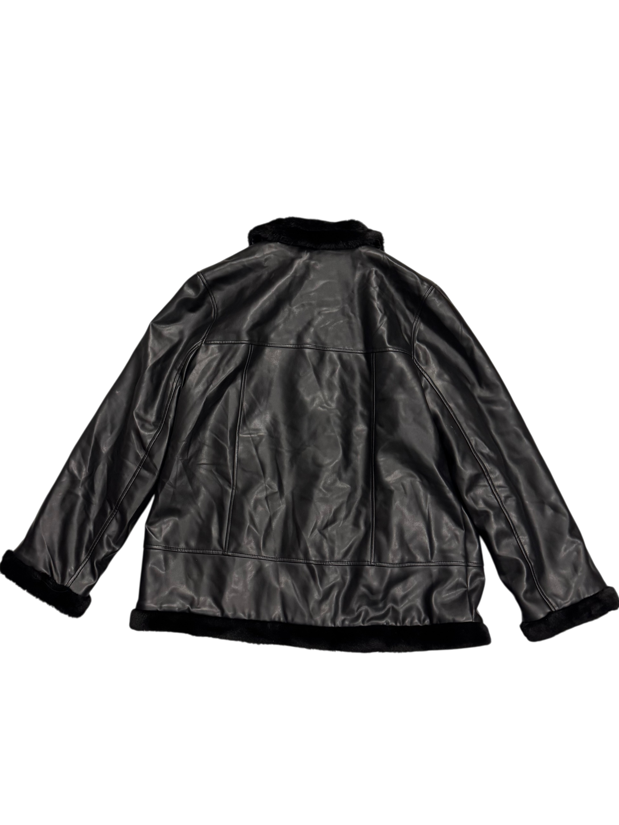Black coat fur collar